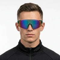 Auryon | Green Large Rim Less Shield Sports Sunglasses for Men & Women [UV-protected]