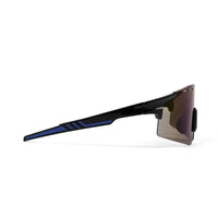 Auryon | Black & Blue Large Rim Less Shield Sports Sunglasses for Men & Women [UV-protected]