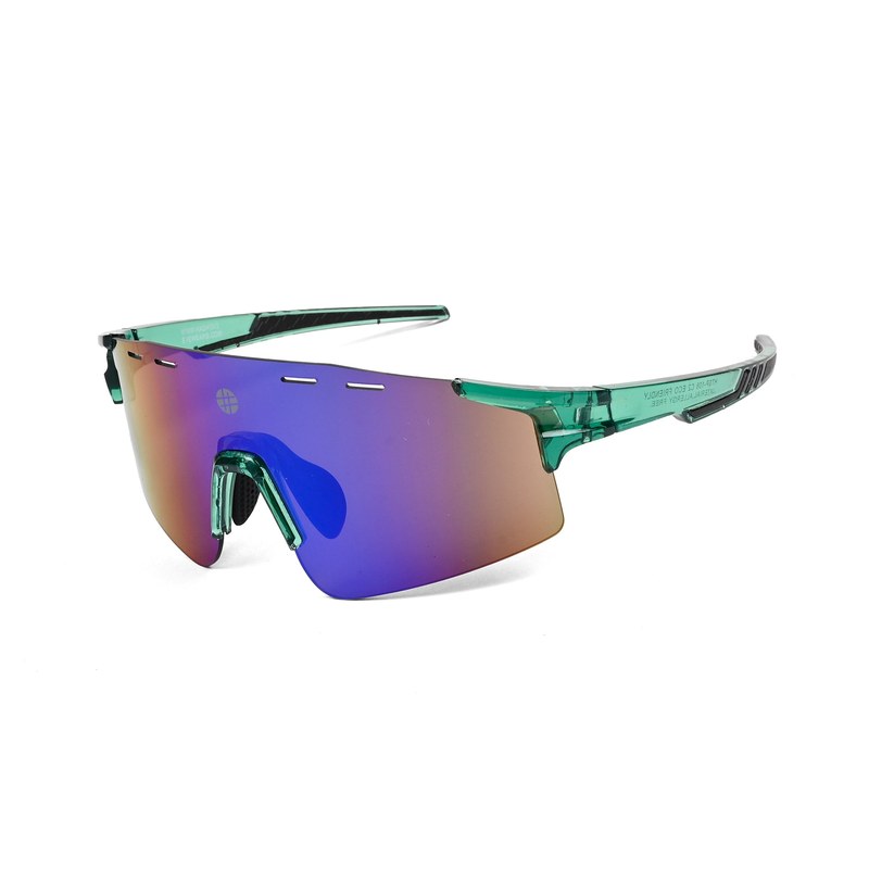 Auryon Green Large Rim Less Shield Sports Sunglasses for Men & Women — Hashtag Eyewears