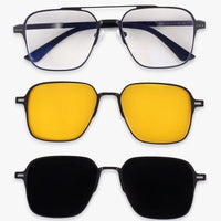 Avelora Grey Large Full Rim Rectangle Clip-on for Men & Women — Hashtag Eyewears