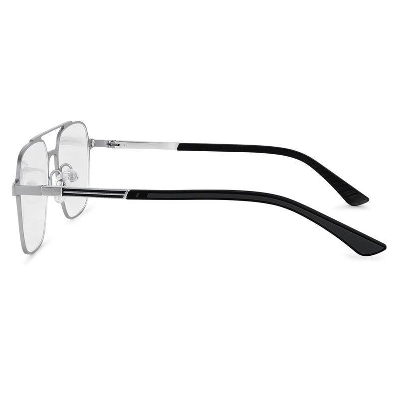 Avelora Silver Large Full Rim Rectangle Clip-on for Men & Women — Hashtag Eyewears
