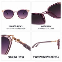 Vortex | Transparent Purple Medium Full Rim Round Sunglasses for Women [UV-protected]
