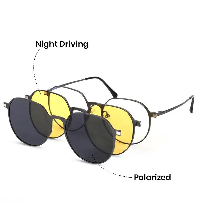 Seraph | Grey Medium Full Rim Oval Clip-on for Men & Women [Clip-on]