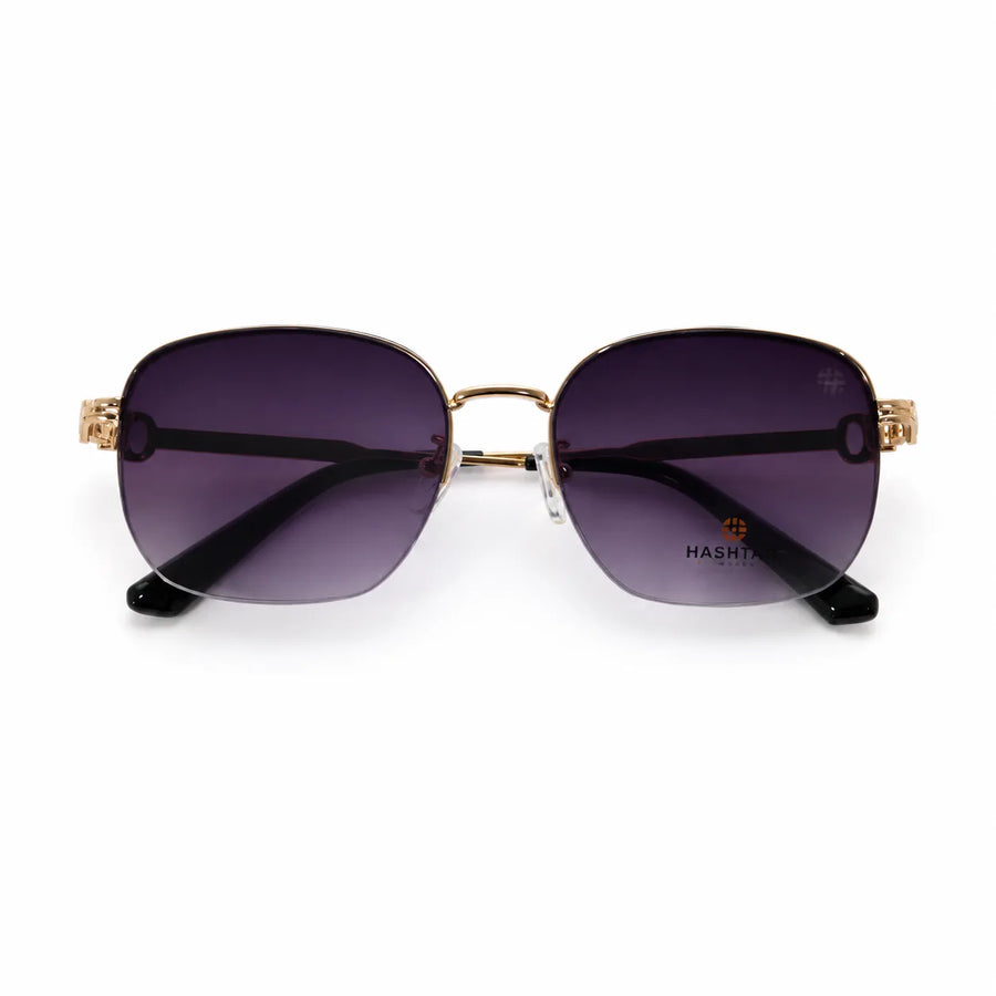 Eclipse | Purple Medium Half Rim Square Sunglasses for Women [UV-protected]