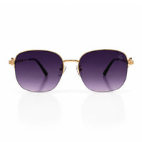 Eclipse | Purple Medium Half Rim Square Sunglasses for Women [UV-protected]