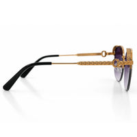 Eclipse | Purple Medium Half Rim Square Sunglasses for Women [UV-protected]