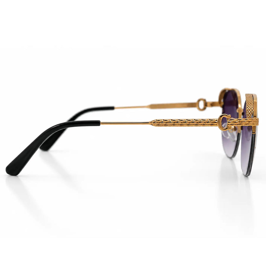 Eclipse | Purple Medium Half Rim Square Sunglasses for Women [UV-protected]