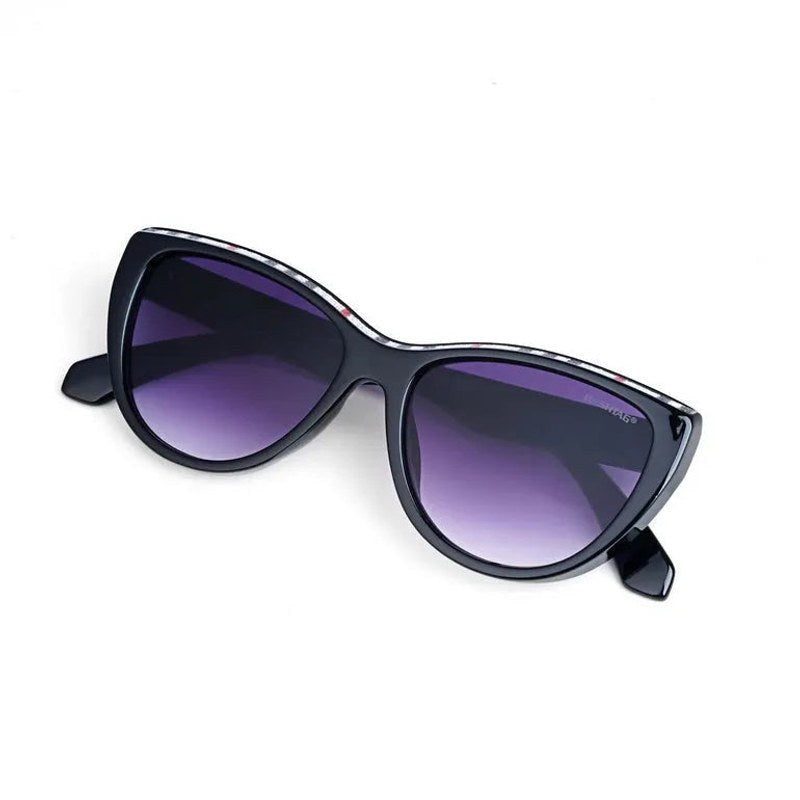 Baelith Black Silver Large Full Rim Cateye Sunglasses for Women — Hashtag Eyewears