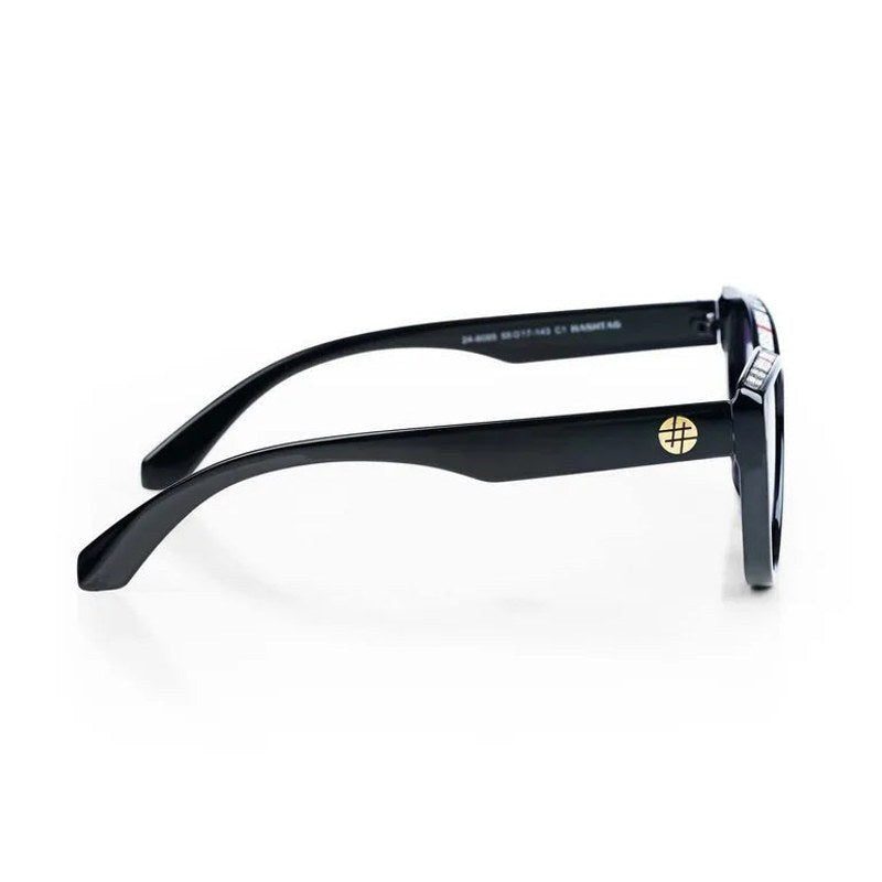 Baelith Black Silver Large Full Rim Cateye Sunglasses for Women — Hashtag Eyewears