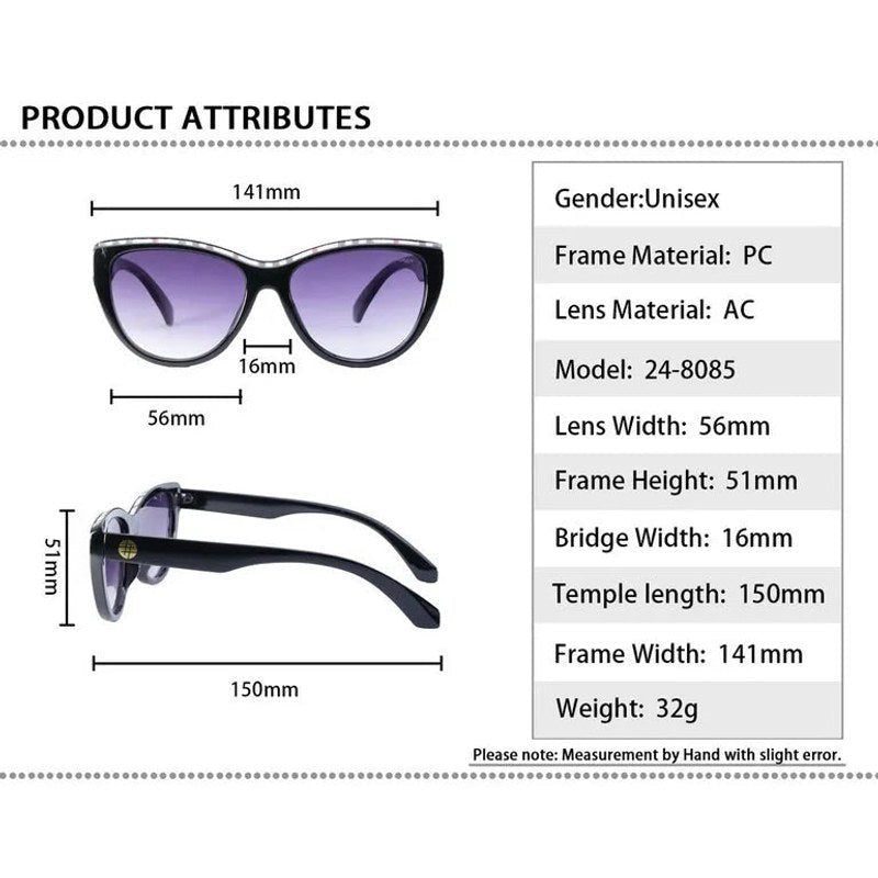 Baelith Black Silver Large Full Rim Cateye Sunglasses for Women — Hashtag Eyewears