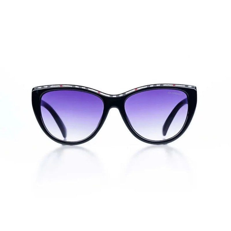 Baelith Black Silver Large Full Rim Cateye Sunglasses for Women — Hashtag Eyewears