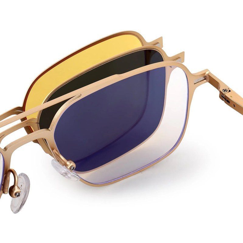 Baelora Golden Large Full Rim Rectangle Clip-on for Men & Women — Hashtag Eyewears