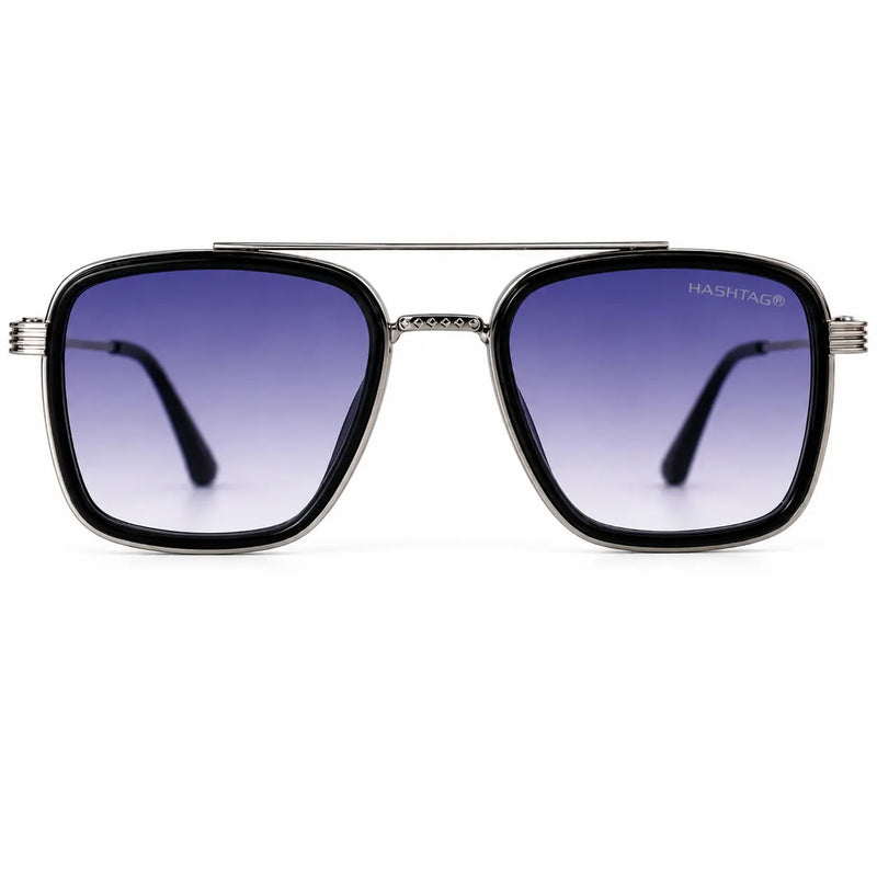 Reeon | Gradient Grey Medium Full Rim Square Sunglasses for Men [UV-protected]