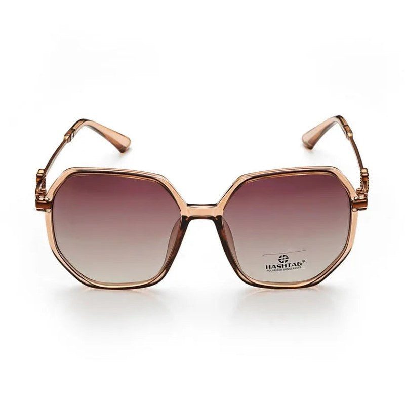 Fyreon Pink Large Full Rim Hexagonal Sunglasses for Women — Hashtag Eyewears