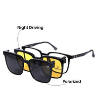 Blaze Black Medium Full Rim Wayfarer Clip-on for Men & Women — Hashtag Eyewears