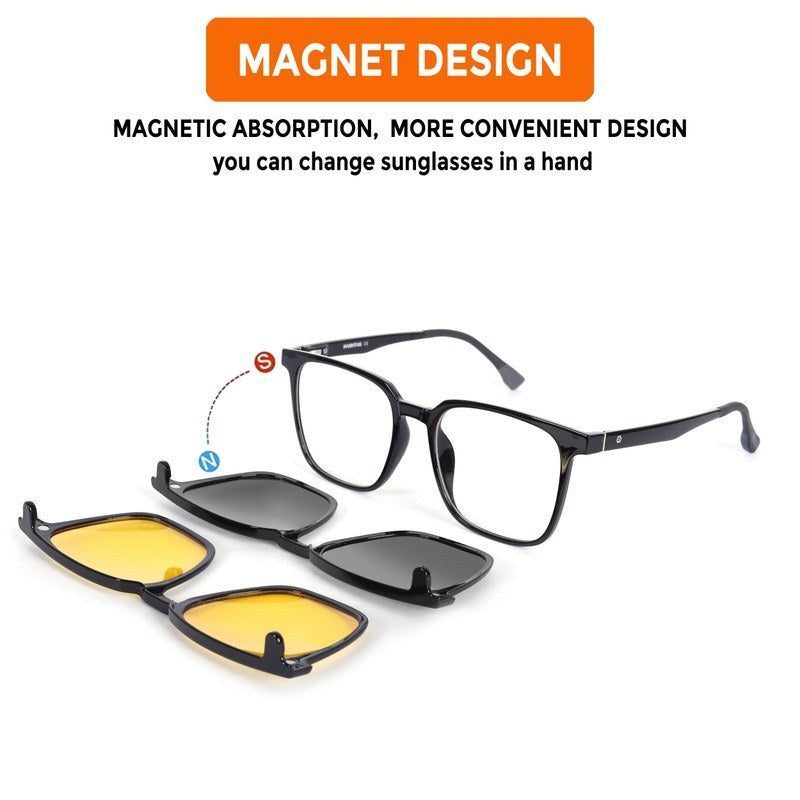 Blaze Black Medium Full Rim Wayfarer Clip-on for Men & Women — Hashtag Eyewears