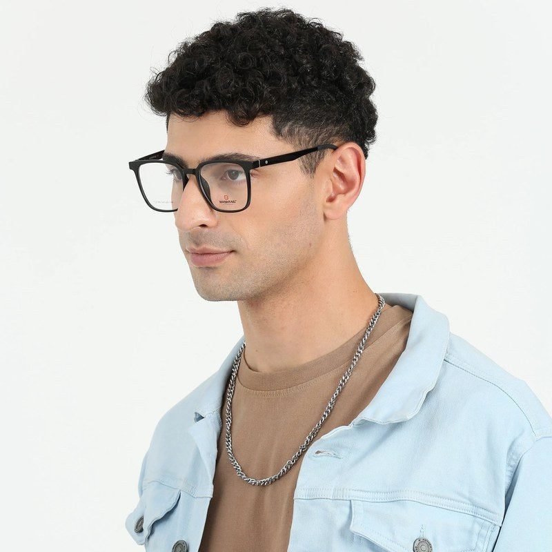 Blaze | Black Medium Full Rim Wayfarer Clip-on for Men & Women [Clip-on]