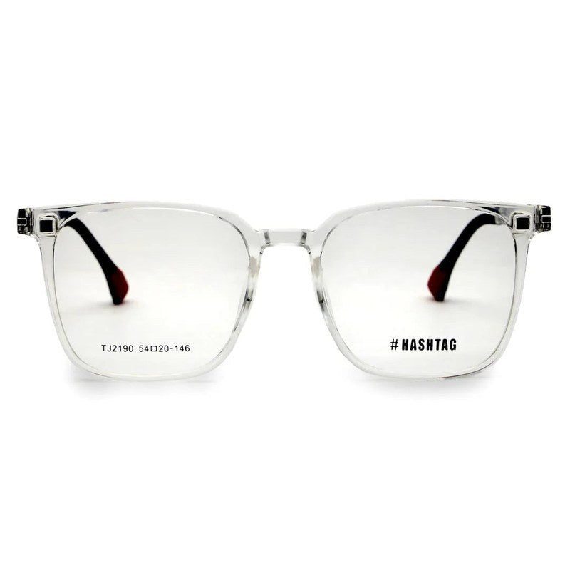 Blaze Transparent Medium Full Rim Wayfarer Clip-on for Men & Women — Hashtag Eyewears