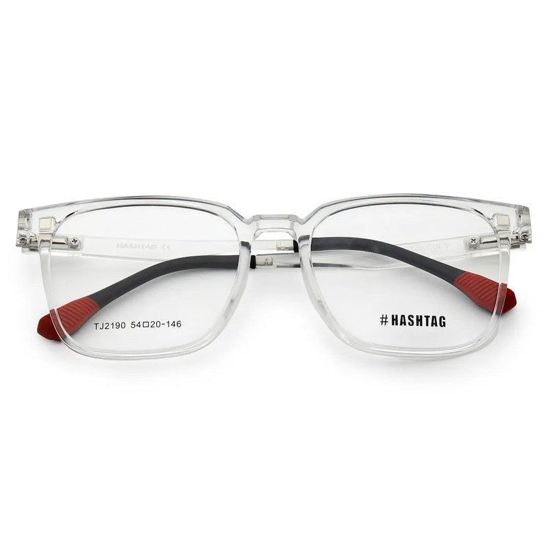 Blaze Transparent Medium Full Rim Wayfarer Clip-on for Men & Women — Hashtag Eyewears