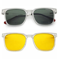 Blaze Transparent Medium Full Rim Wayfarer Clip-on for Men & Women — Hashtag Eyewears