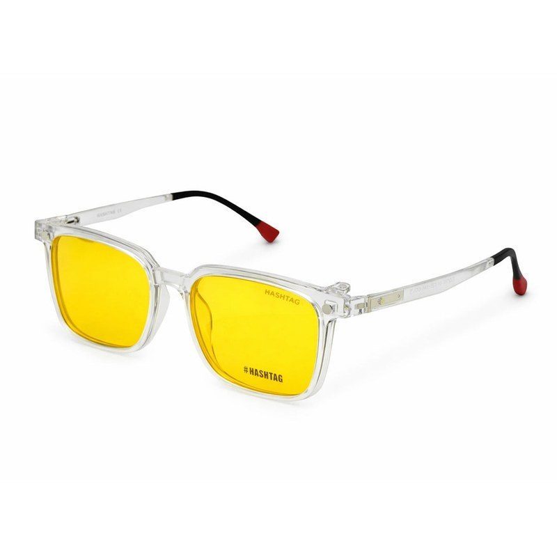 Blaze Transparent Medium Full Rim Wayfarer Clip-on for Men & Women — Hashtag Eyewears