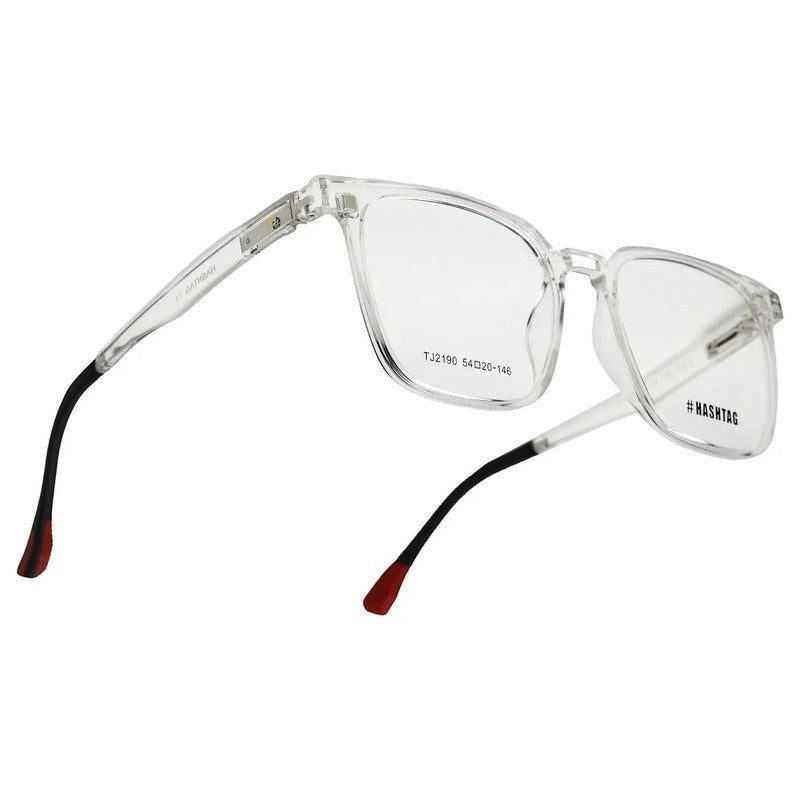 Blaze Transparent Medium Full Rim Wayfarer Clip-on for Men & Women — Hashtag Eyewears