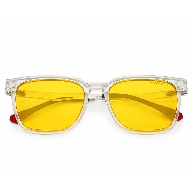 Blaze Transparent Medium Full Rim Wayfarer Clip-on for Men & Women — Hashtag Eyewears