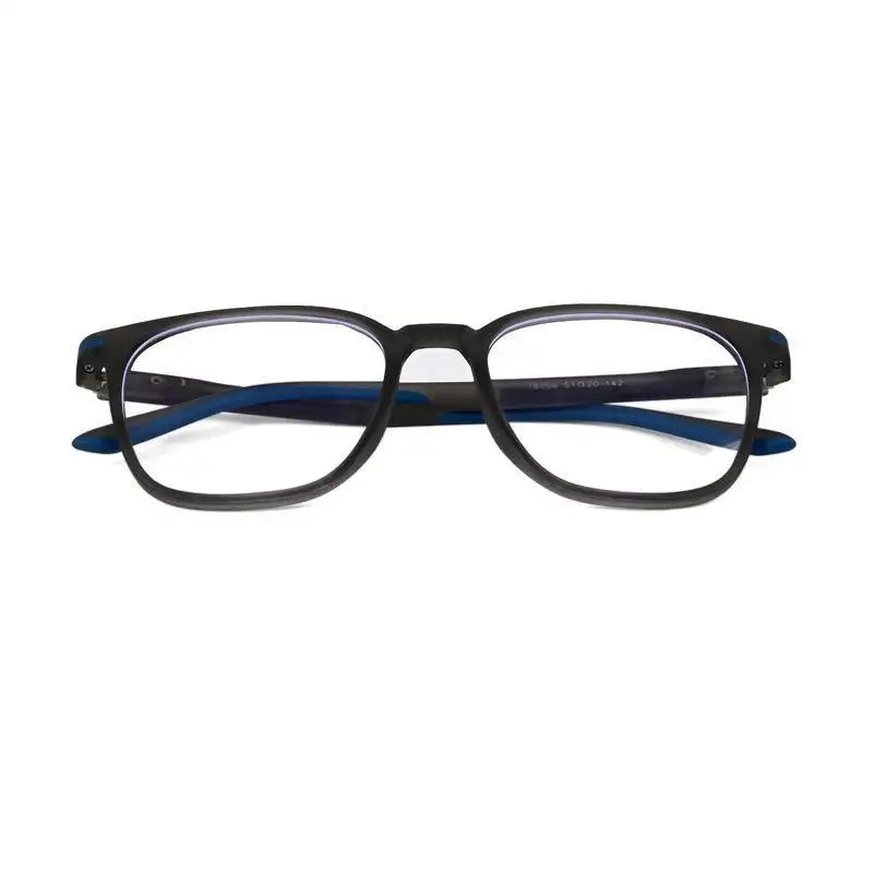 Blokz | Black Medium Full Rim RECTANGLE Computer Glasses for Men & Women [Blue Block]