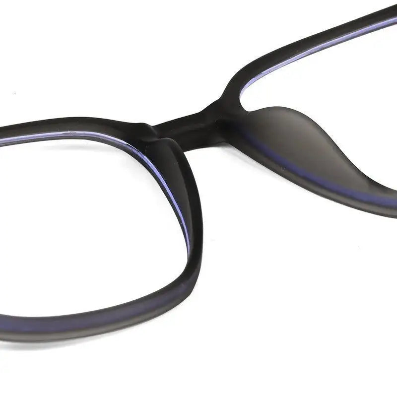 Blokz | Black Medium Full Rim RECTANGLE Computer Glasses for Men & Women [Blue Block]