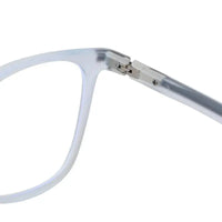 Blokz | Transparent Light Blue & Transparent White Medium Full Rim RECTANGLE Computer Glasses for Men & Women [Blue Block]