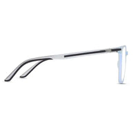 Blokz | Transparent Light Blue & Transparent White Medium Full Rim RECTANGLE Computer Glasses for Men & Women [Blue Block]