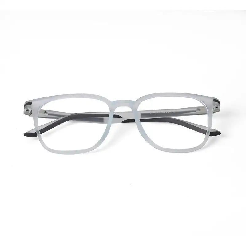 Blokz | Transparent Light Blue & Transparent White Medium Full Rim RECTANGLE Computer Glasses for Men & Women [Blue Block]