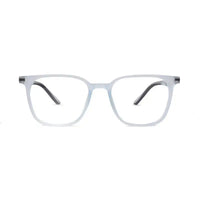 Blokz | Transparent Light Blue & Transparent White Medium Full Rim RECTANGLE Computer Glasses for Men & Women [Blue Block]