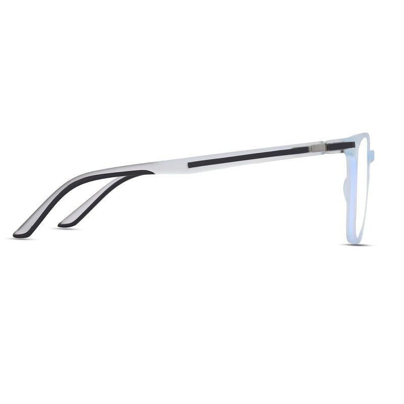 Blokz Transparent Light Blue & Transparent White Medium Full Rim RECTANGLE Computer Glasses for Men & Women — Hashtag Eyewears