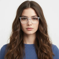 Blokz Transparent Light Blue & Transparent White Medium Full Rim RECTANGLE Computer Glasses for Men & Women — Hashtag Eyewears