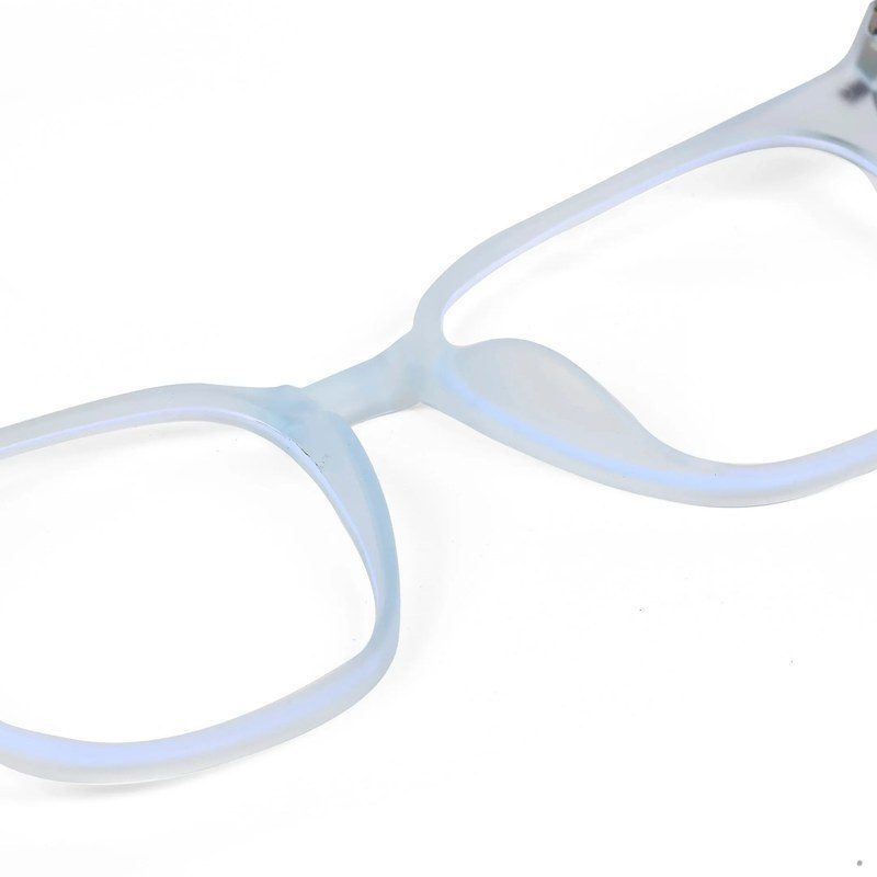 Blokz Transparent Light Blue & Transparent White Medium Full Rim RECTANGLE Computer Glasses for Men & Women — Hashtag Eyewears