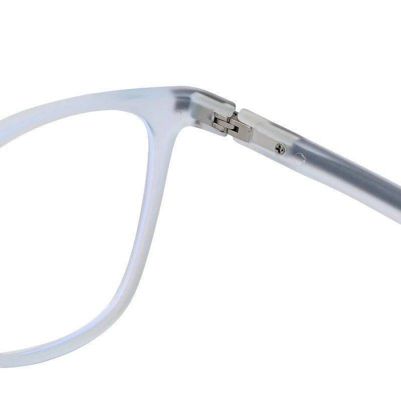 Blokz | Transparent Light Blue & Transparent White Medium Full Rim RECTANGLE Computer Glasses for Men & Women [Blue Block]