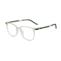 Blokz | Transparent Light Green Medium Full Rim RECTANGLE Computer Glasses for Men & Women [Blue Block]