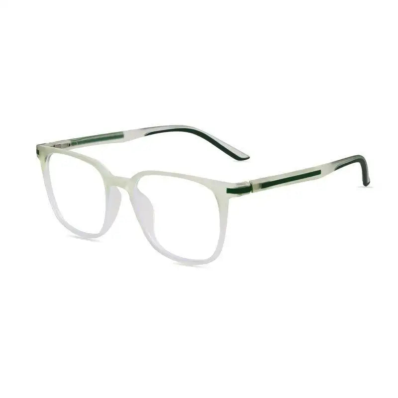Blokz | Transparent Light Green Medium Full Rim RECTANGLE Computer Glasses for Men & Women [Blue Block]