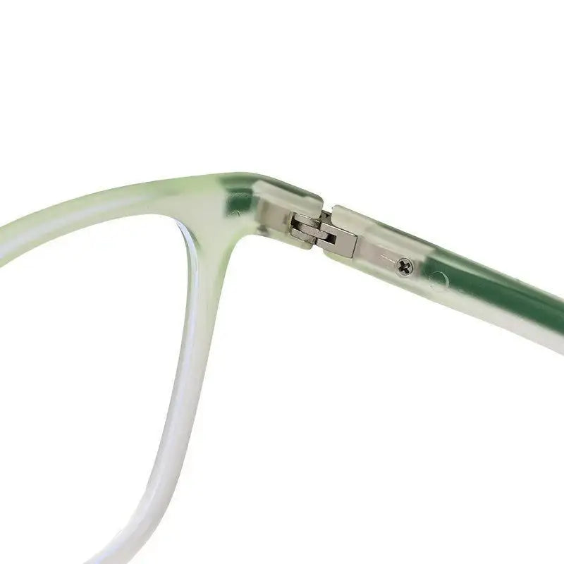 Blokz | Transparent Light Green Medium Full Rim RECTANGLE Computer Glasses for Men & Women [Blue Block]