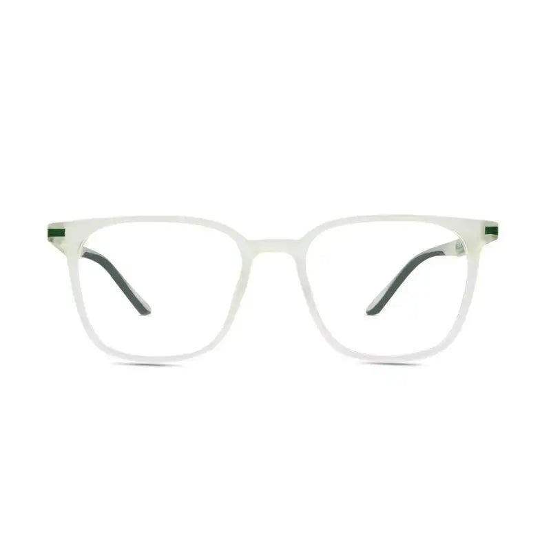 Blokz | Transparent Light Green Medium Full Rim RECTANGLE Computer Glasses for Men & Women [Blue Block]