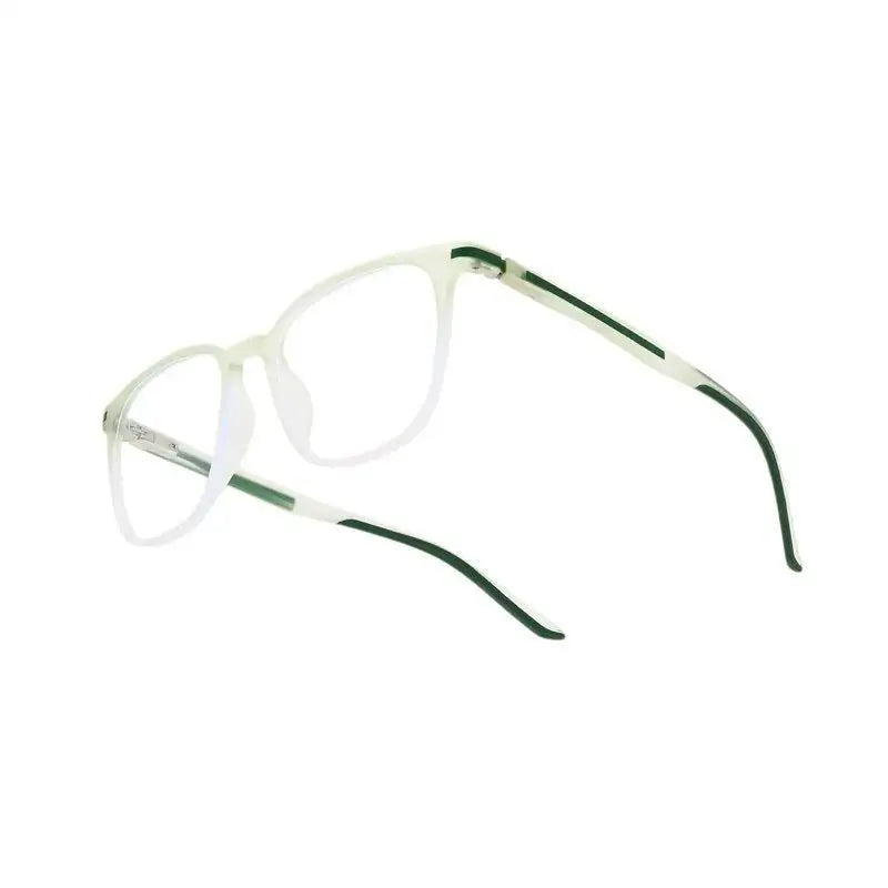 Blokz | Transparent Light Green Medium Full Rim RECTANGLE Computer Glasses for Men & Women [Blue Block]