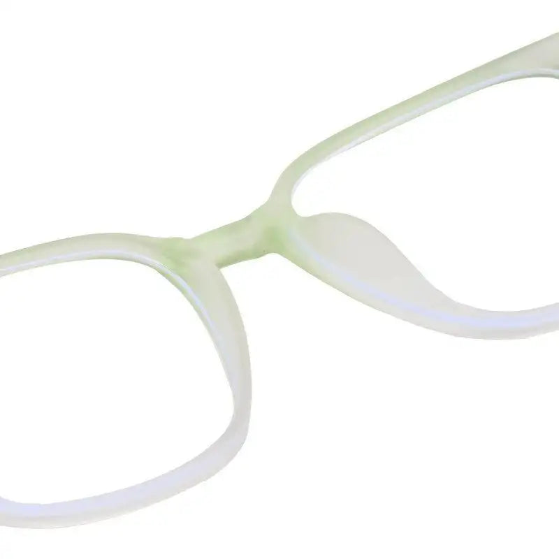 Blokz | Transparent Light Green Medium Full Rim RECTANGLE Computer Glasses for Men & Women [Blue Block]