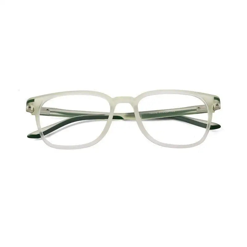 Blokz | Transparent Light Green Medium Full Rim RECTANGLE Computer Glasses for Men & Women [Blue Block]