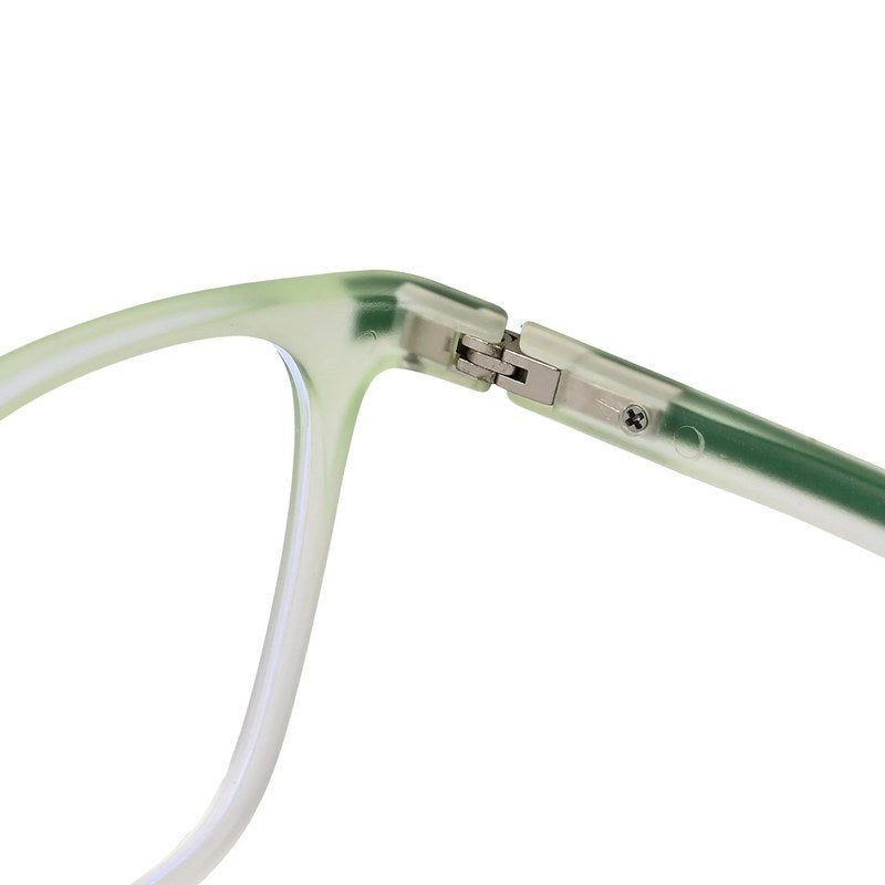 Blokz | Transparent Light Green Medium Full Rim RECTANGLE Computer Glasses for Men & Women [Blue Block]
