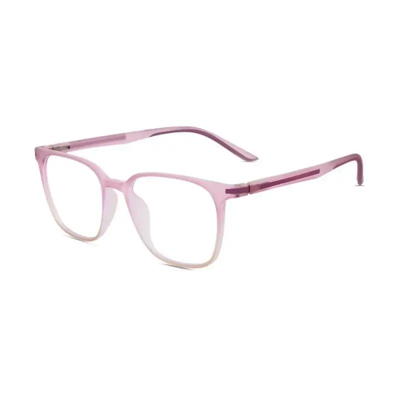 Blokz | Transparent Light Pink Medium Full Rim RECTANGLE Computer Glasses for Men & Women [Blue Block]