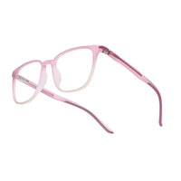 Blokz | Transparent Light Pink Medium Full Rim RECTANGLE Computer Glasses for Men & Women [Blue Block]