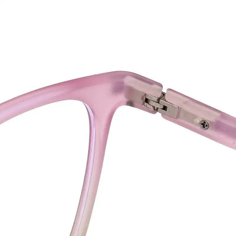 Blokz | Transparent Light Pink Medium Full Rim RECTANGLE Computer Glasses for Men & Women [Blue Block]