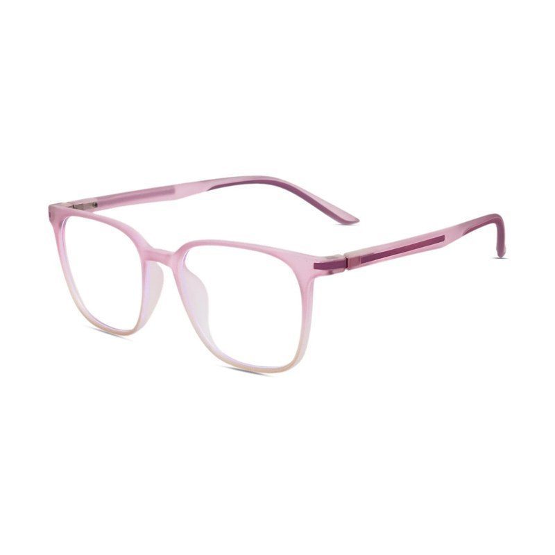 Blokz Transparent Light Pink Medium Full Rim RECTANGLE Computer Glasses for Men & Women — Hashtag Eyewears