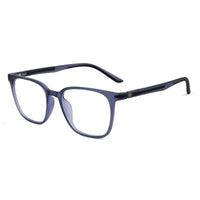 Blokz | Transparent Navy Blue Medium Full Rim RECTANGLE Computer Glasses for Men & Women [Blue Block]